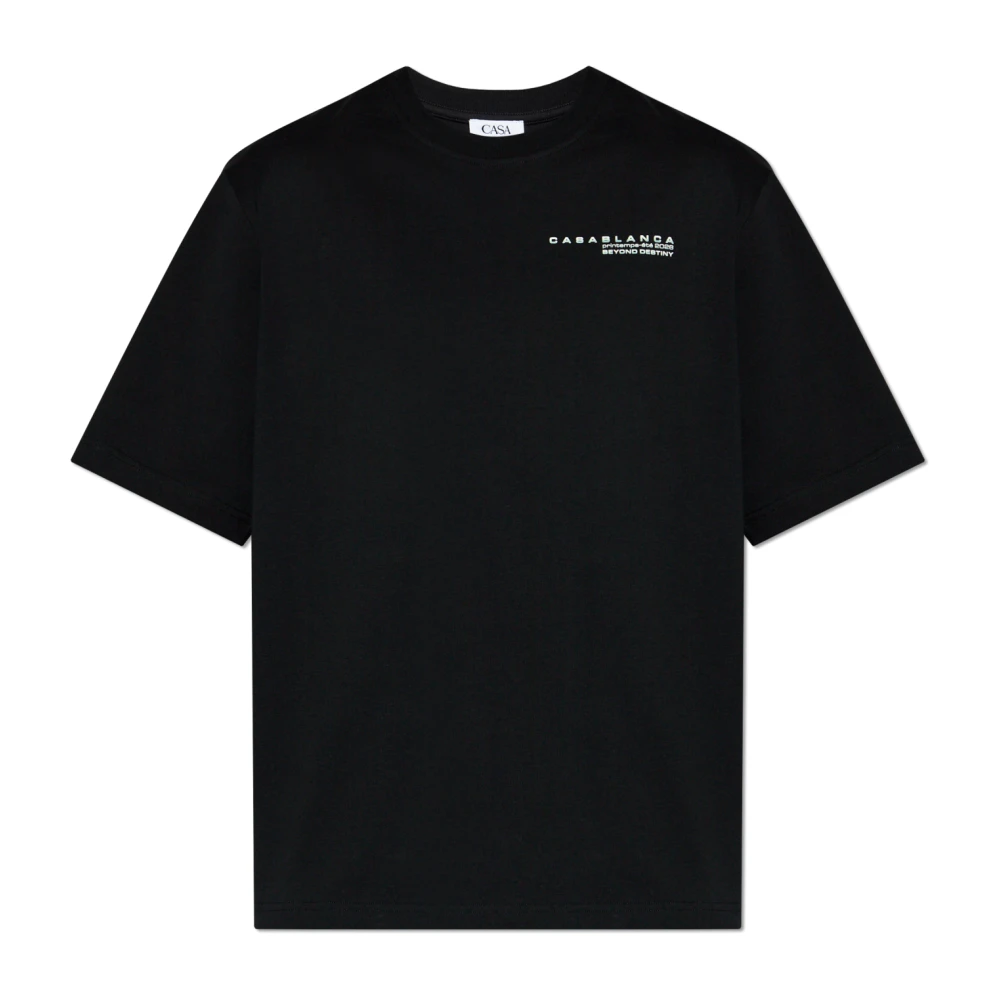 Casablanca Men's Black Glitch Orchid Oversized Short Sleeve T-Shirt