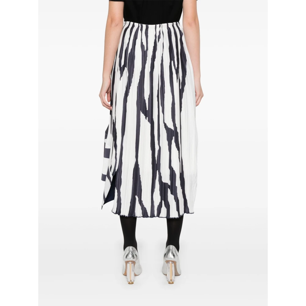 Lanvin Zebra Print Cascade Rok White Dames