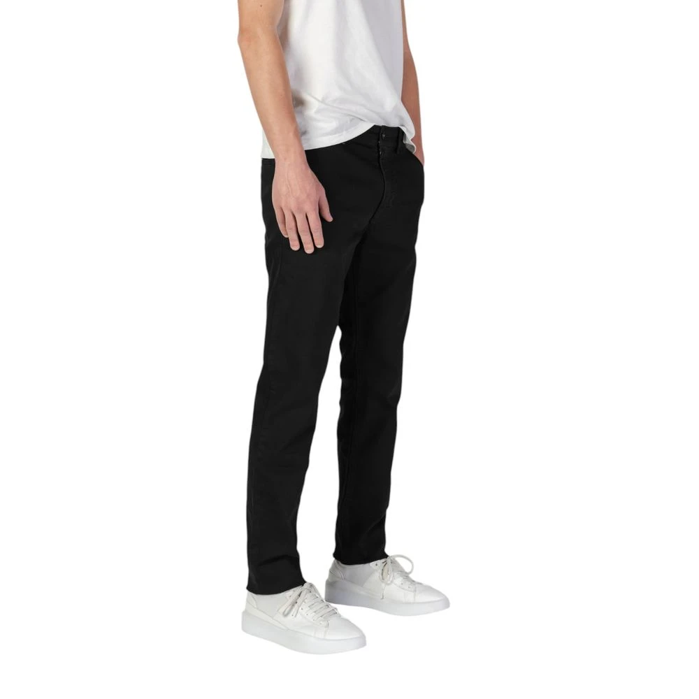 Hugo Boss Zwarte Katoenen Slim Broek Herfst Winter Collectie Black Heren