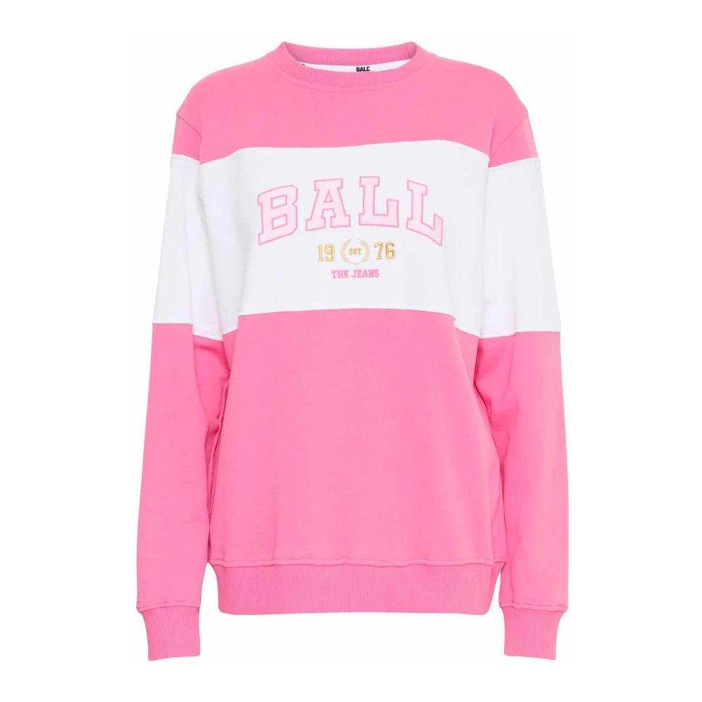 Ball Gezellig Geborduurde Sweater Pink Dames