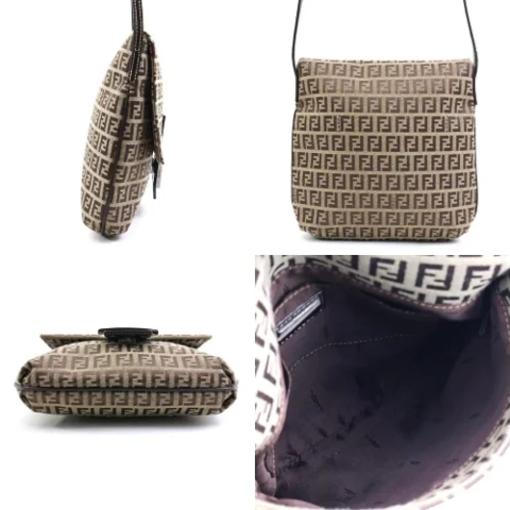 Fendi Vintage Pre-owned Canvas shoulder-bags Brown Dames