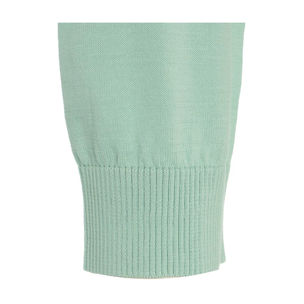 Semicouture Groene V-hals Gebreide Vest Green Dames