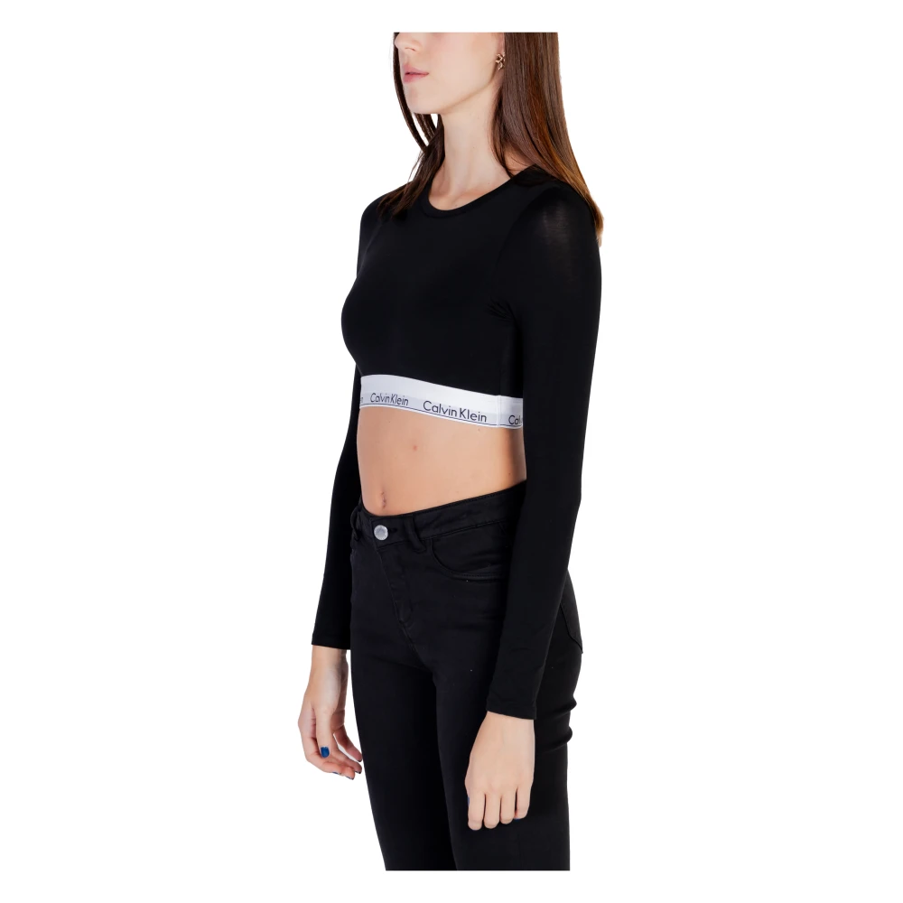 Calvin Klein Herfst Winter Dames T-Shirts en Canvas Black Dames