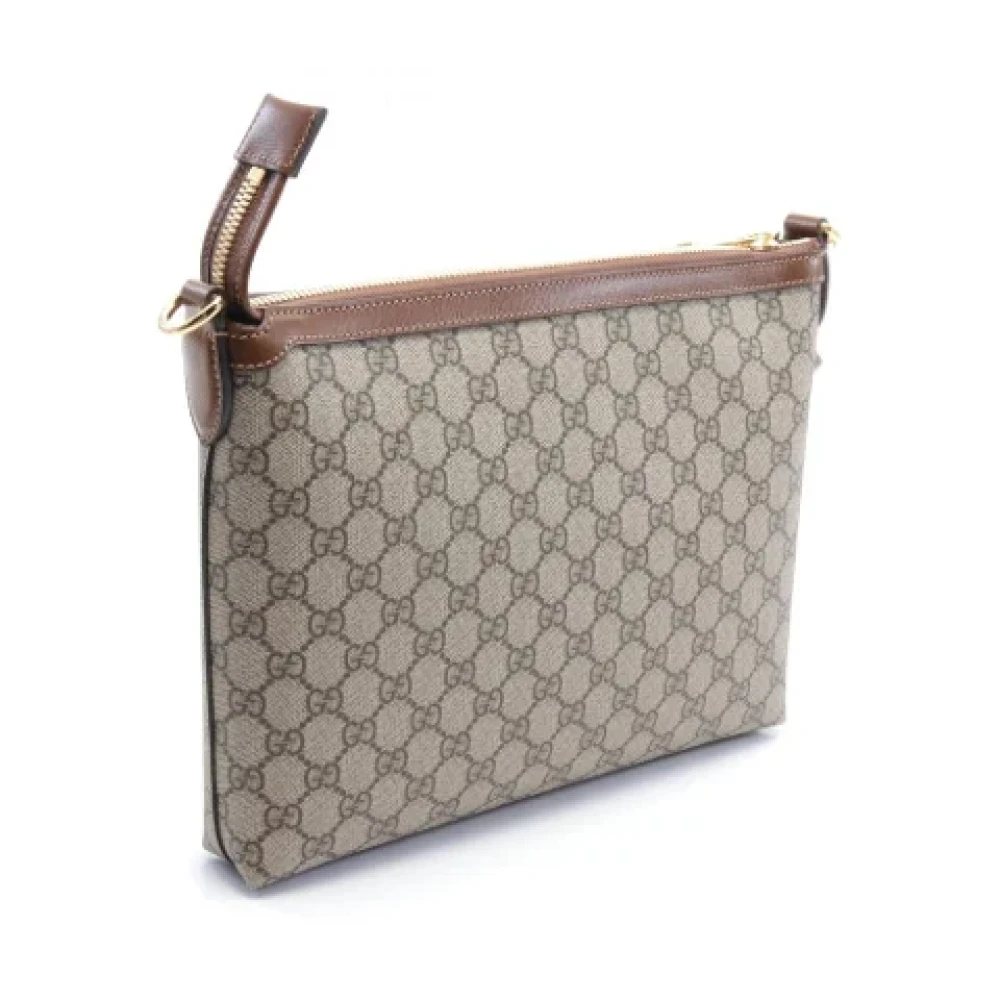 Gucci Vintage Pre-owned Leather gucci-bags Beige Heren