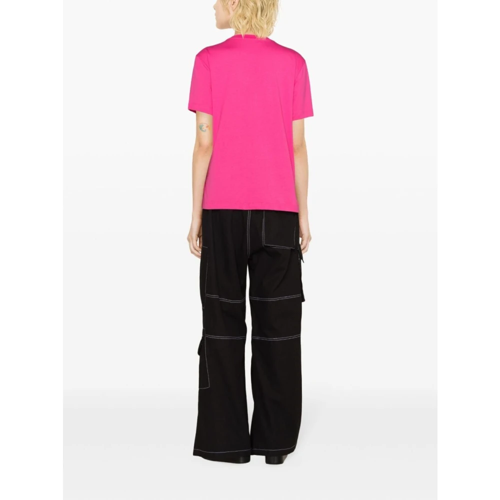 Msgm Roze & Paarse Katoenen T-Shirt Pink Dames