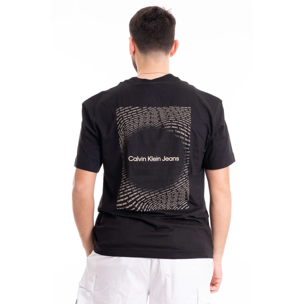 Calvin Klein Jeans Square Frequency Logo T-shirt Black Heren
