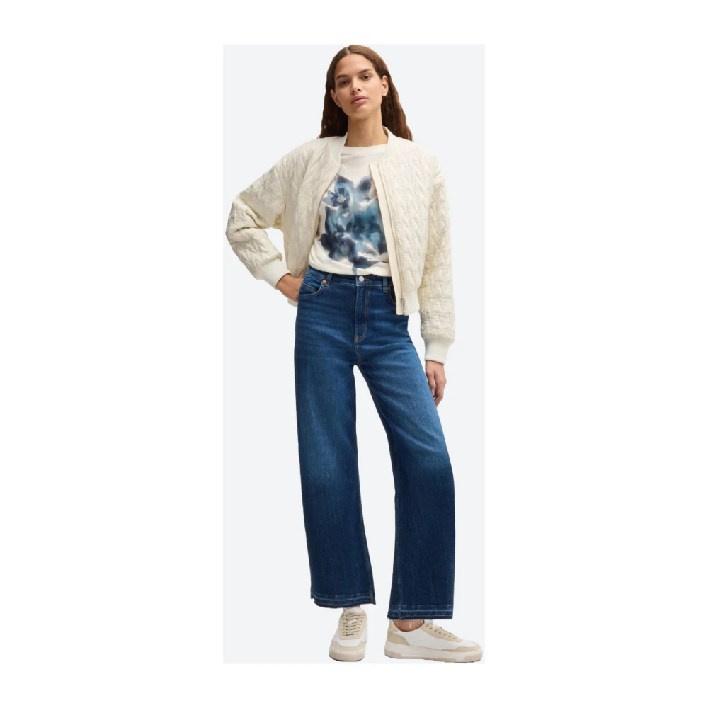 Hugo Boss Gedrukt Katoen Oversized T-shirt White Dames