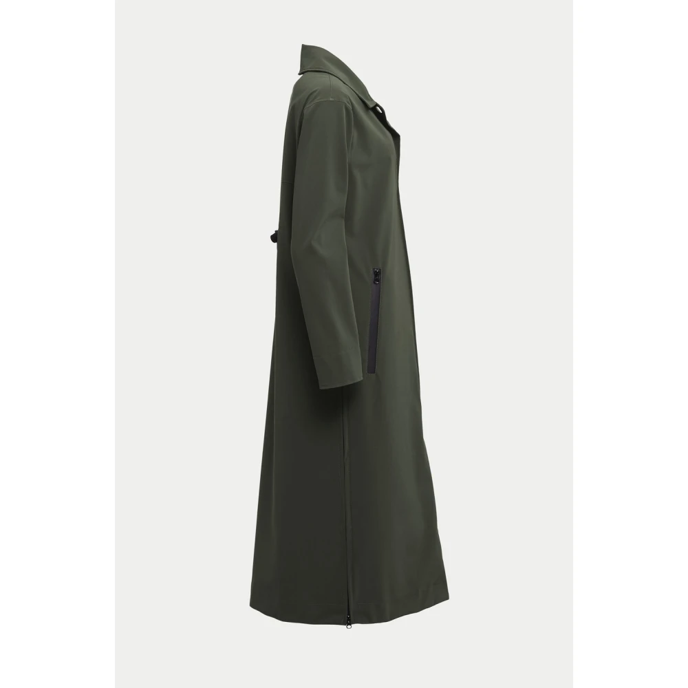 Stutterheim Matte Lange Regenjas met Aqua-Guard Zakken Green Dames