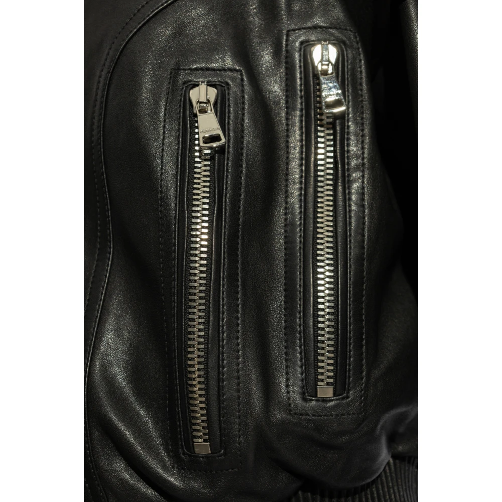 Balmain Leren jas Black Dames
