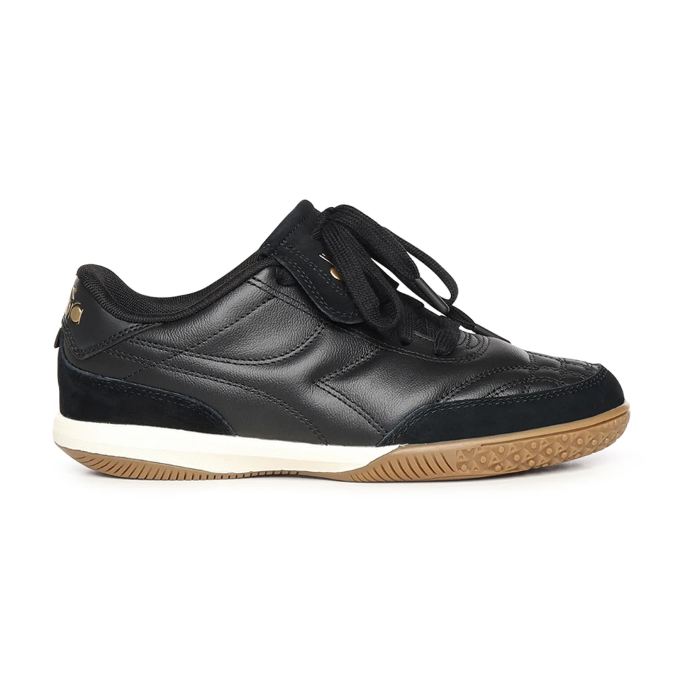 Diadora Men's Black Sneakers, 6 Uk, Gold Indoor Terrace Leather Trainers