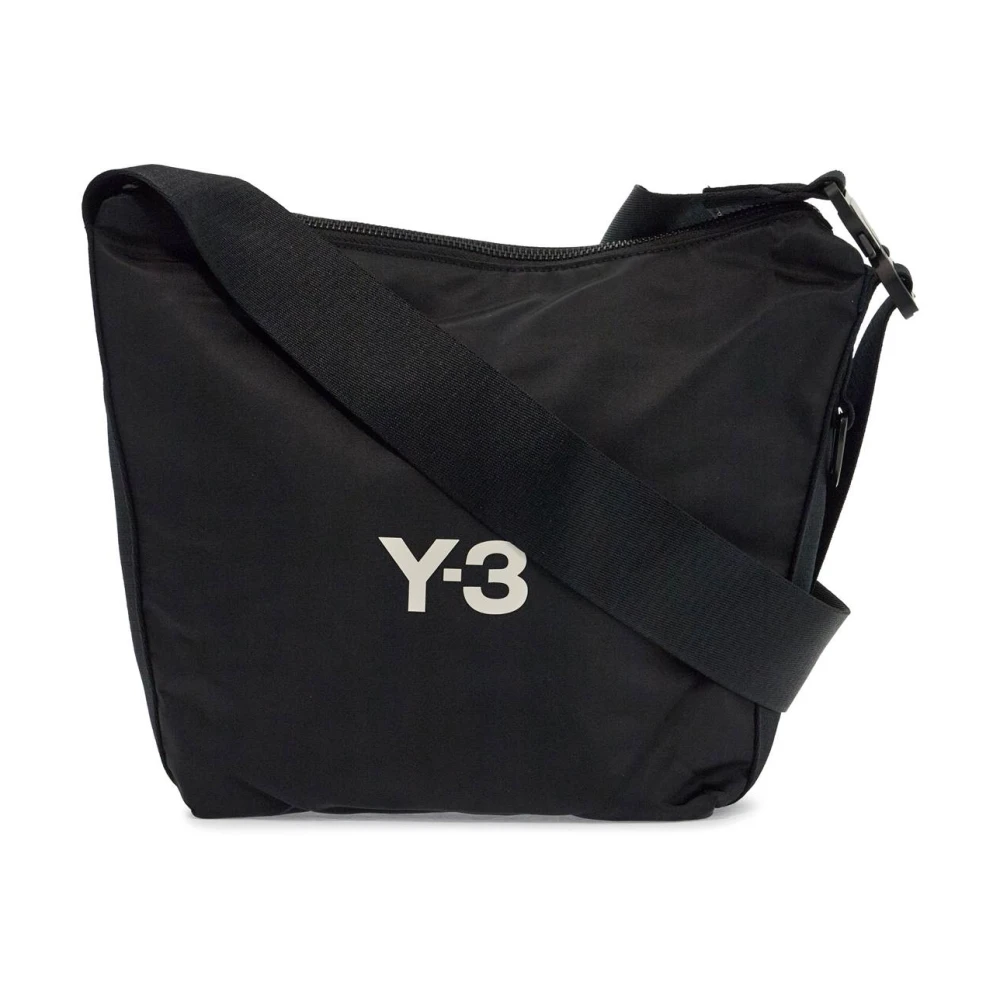 Y-3 Zwarte Polyester Sacoche met Verstelbare Band Black Heren