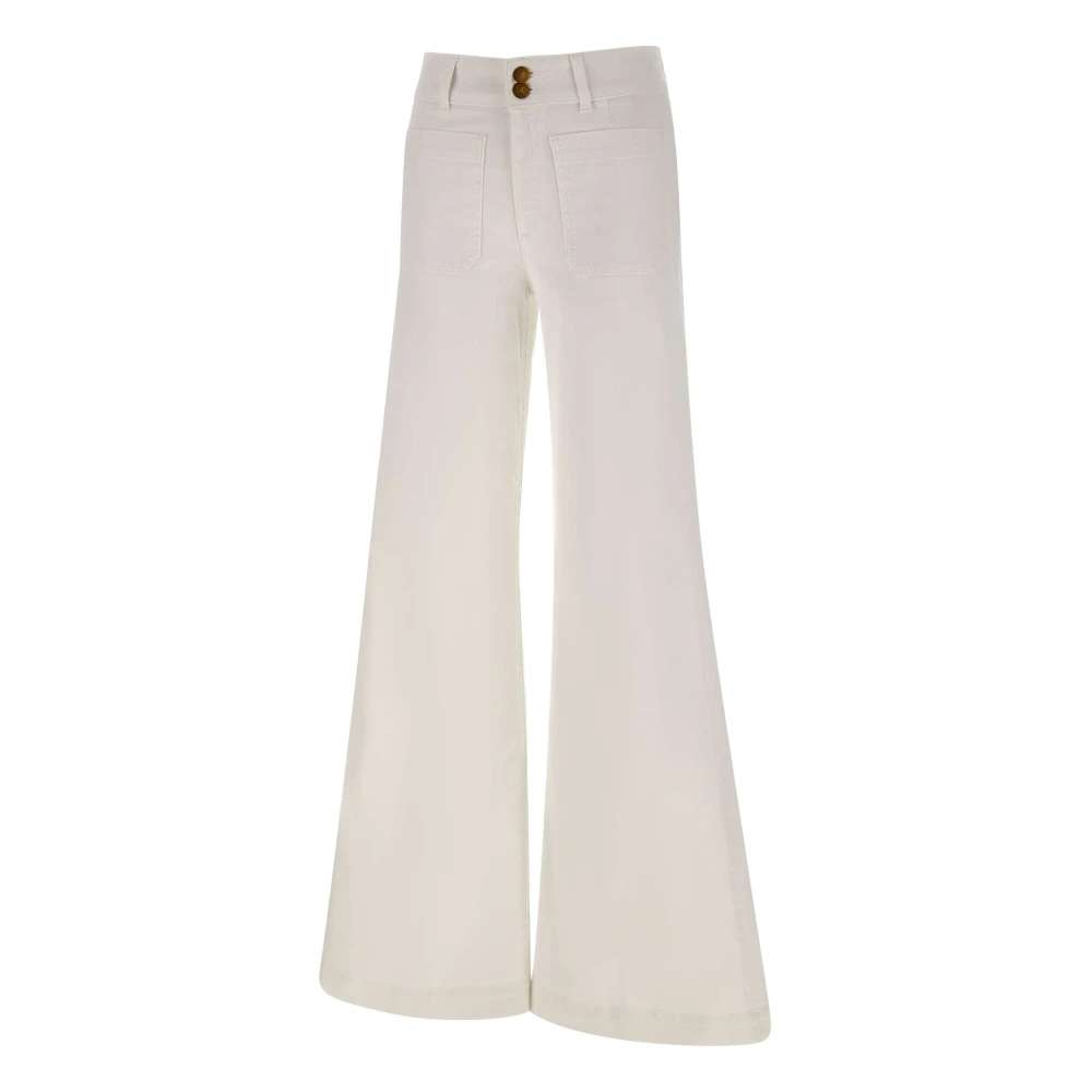 Seafarer Women's White Wide Trousers, W30, Jane Wide Trousers