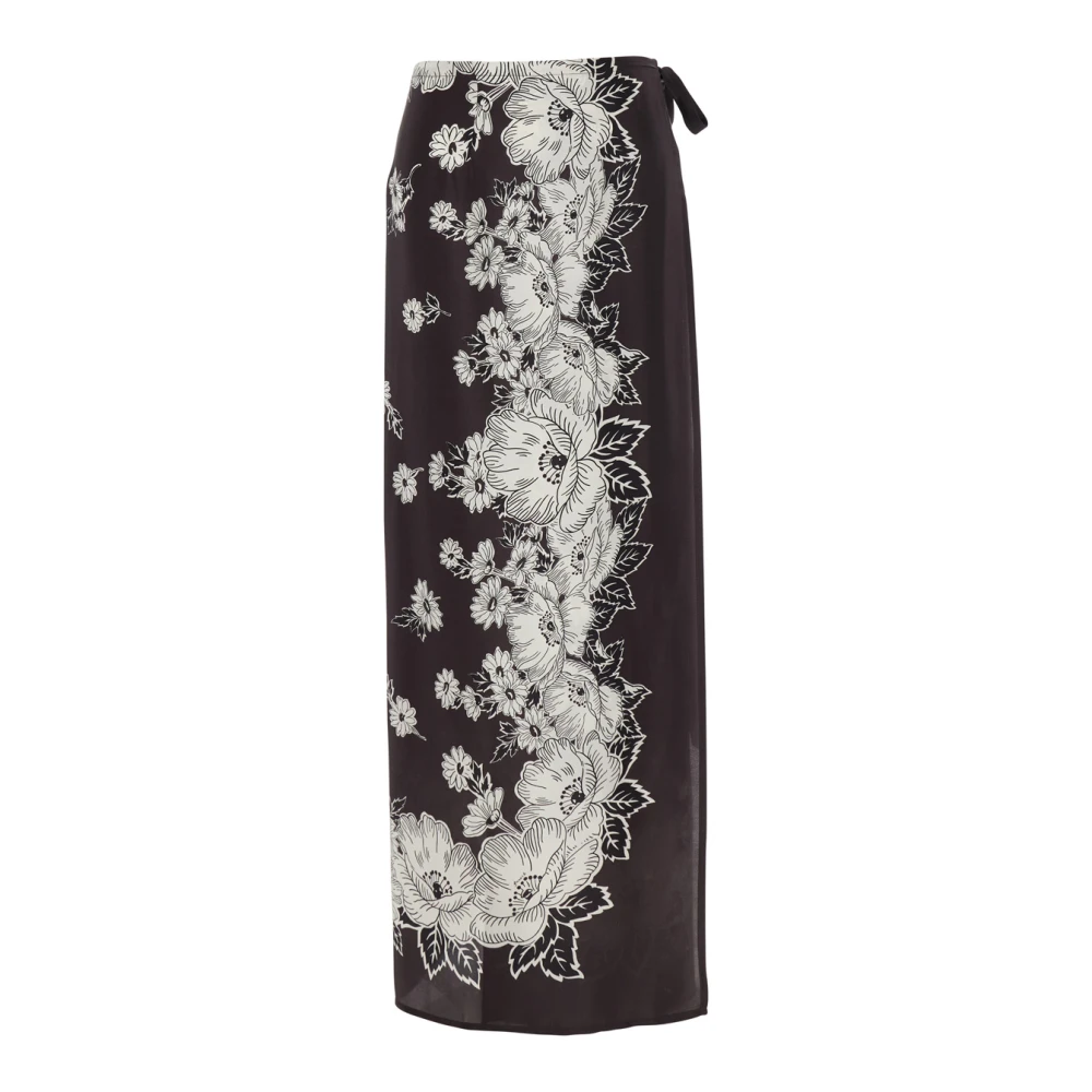 P.a.r.o.s.h. Bloemenzijden rok met zijdelingse sluiting Multicolor Dames