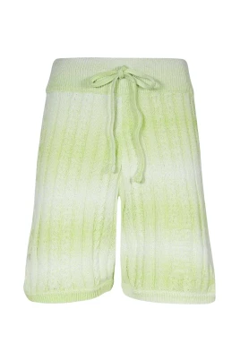 Stickade Bermuda shorts med elastisk midja