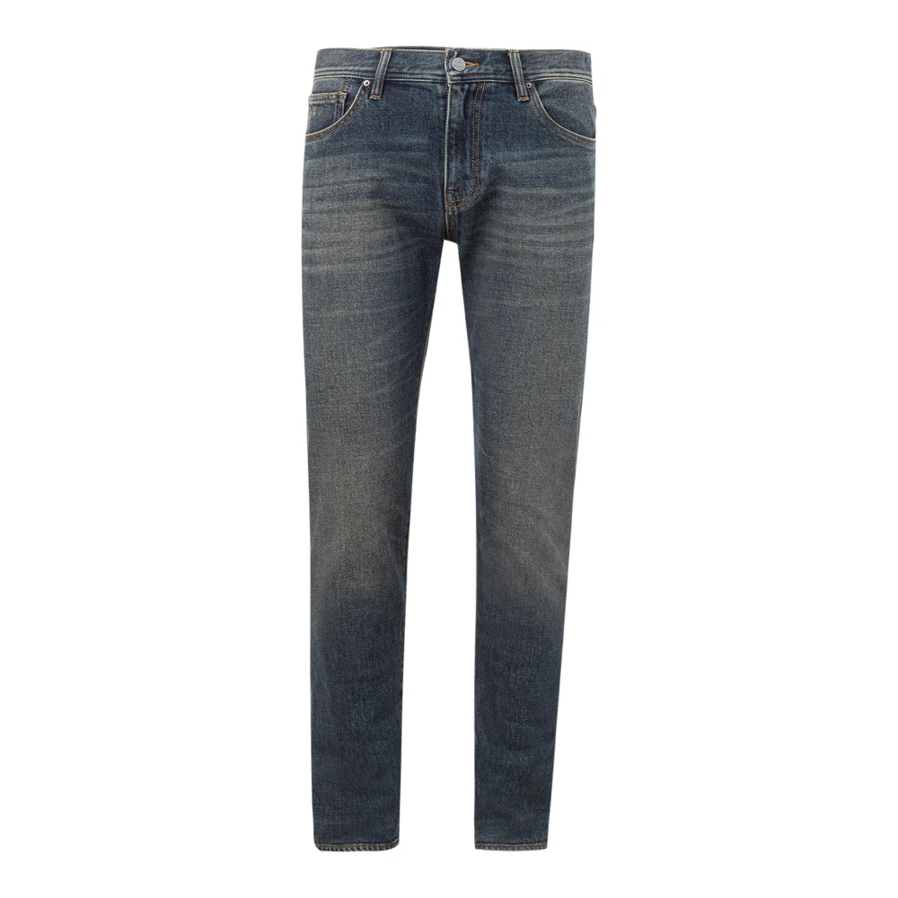 Armani Exchange Blauwe Katoenen Heren Jeans en Broeken Blue Heren