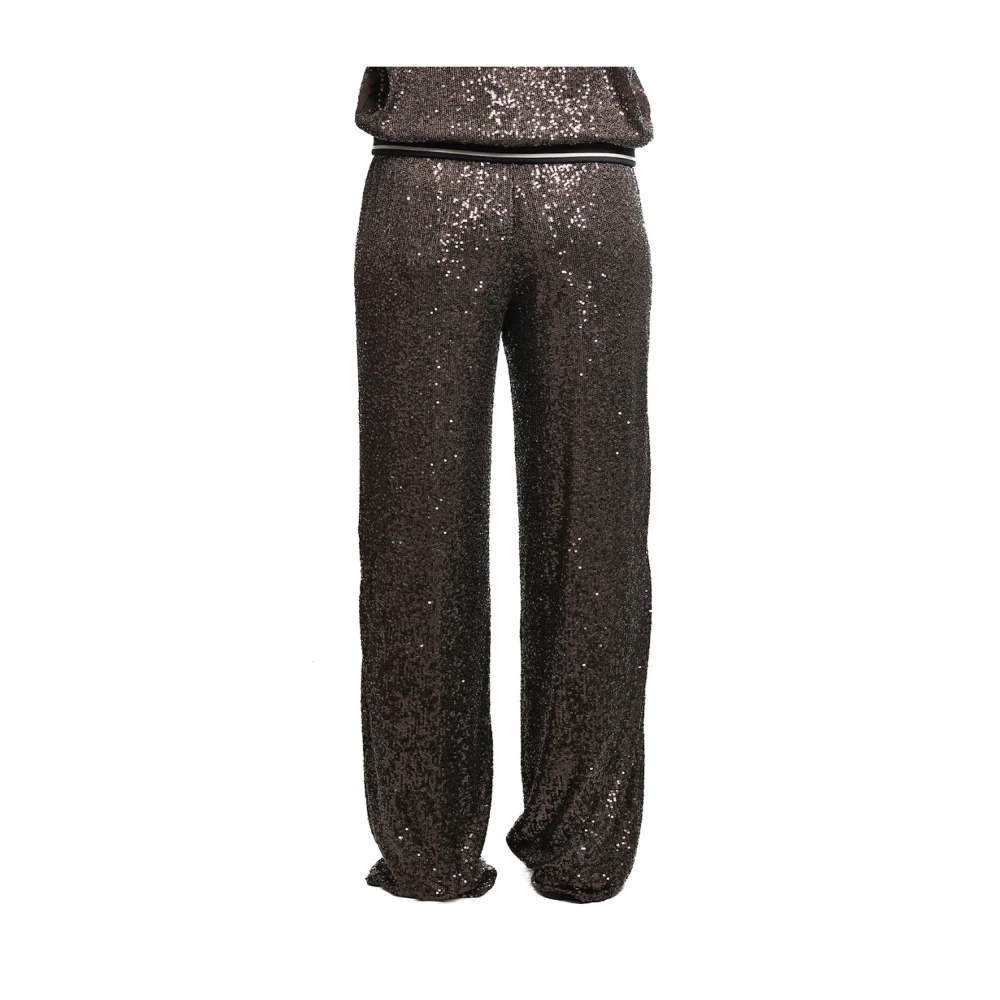 Guess Bruine Pailletten Rechte Pijp Broek Brown Dames