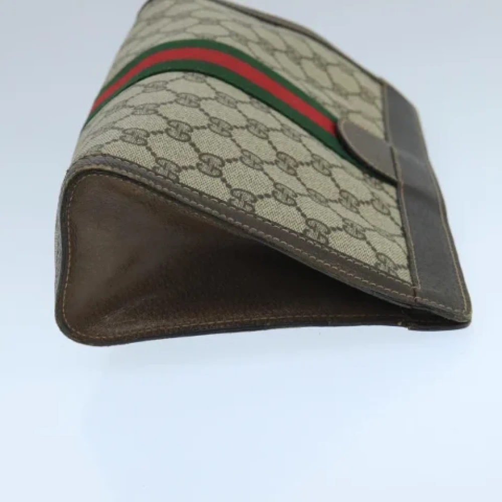 Gucci Vintage Pre-owned Canvas clutches Beige Dames
