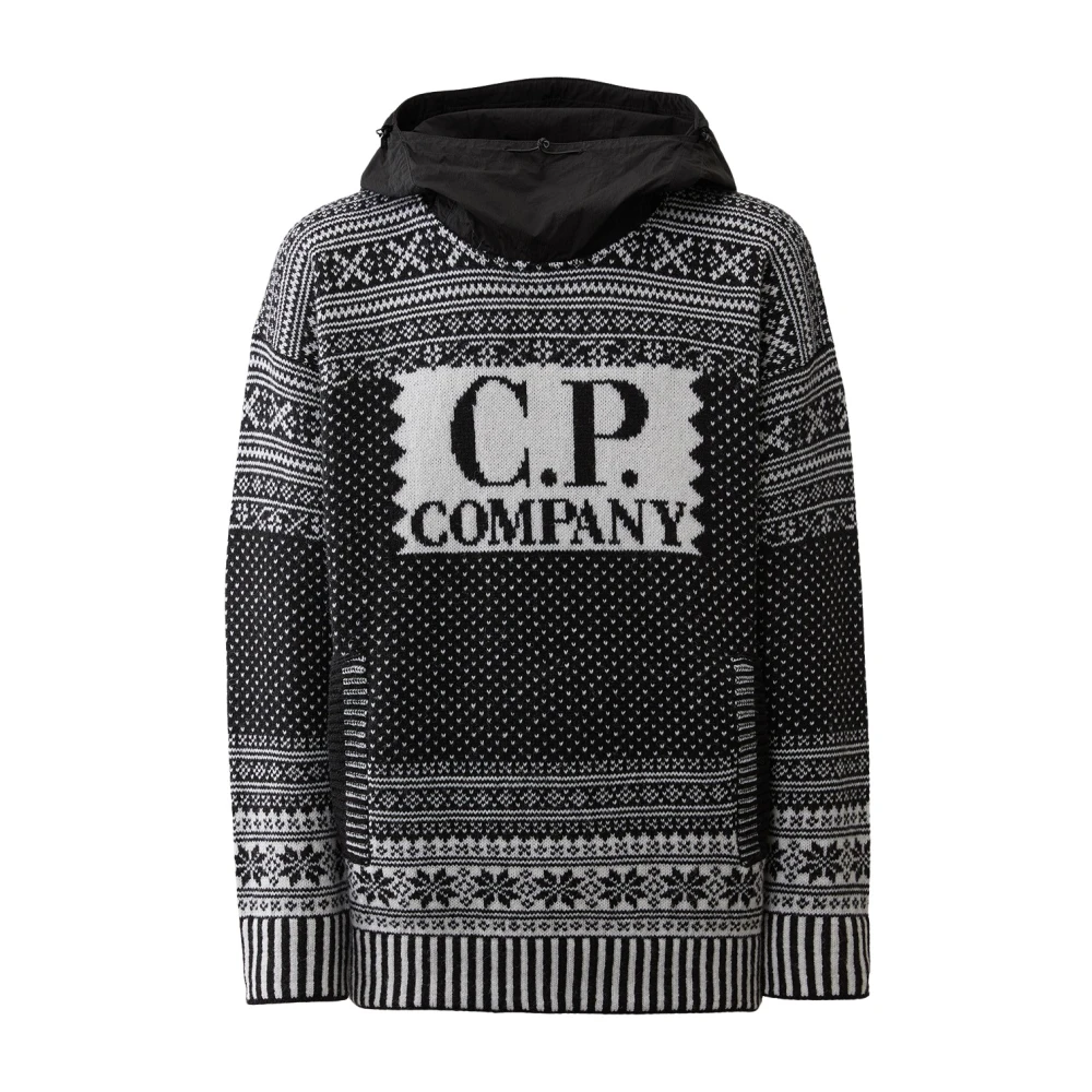 C.P. Company Zwarte Jacquard Hoodie Black Heren