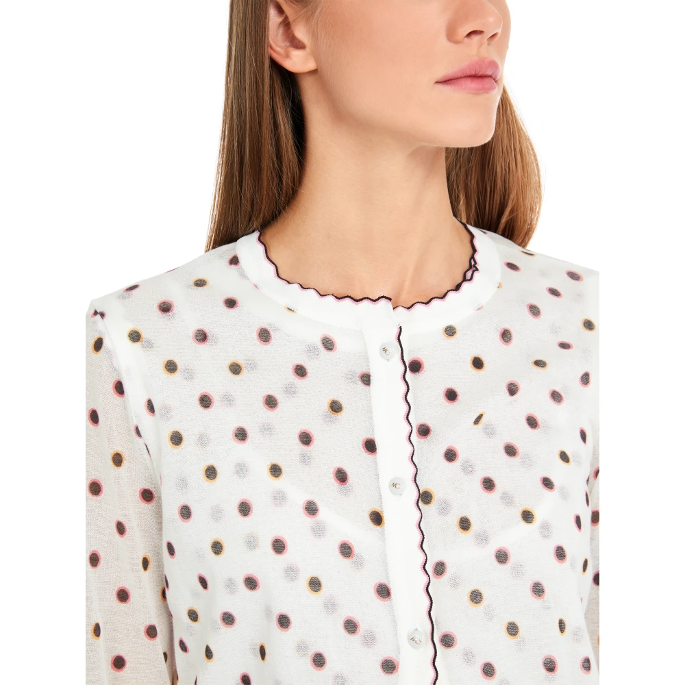 Marc Cain Polka Dot Vest Gebreid in Duitsland White Dames