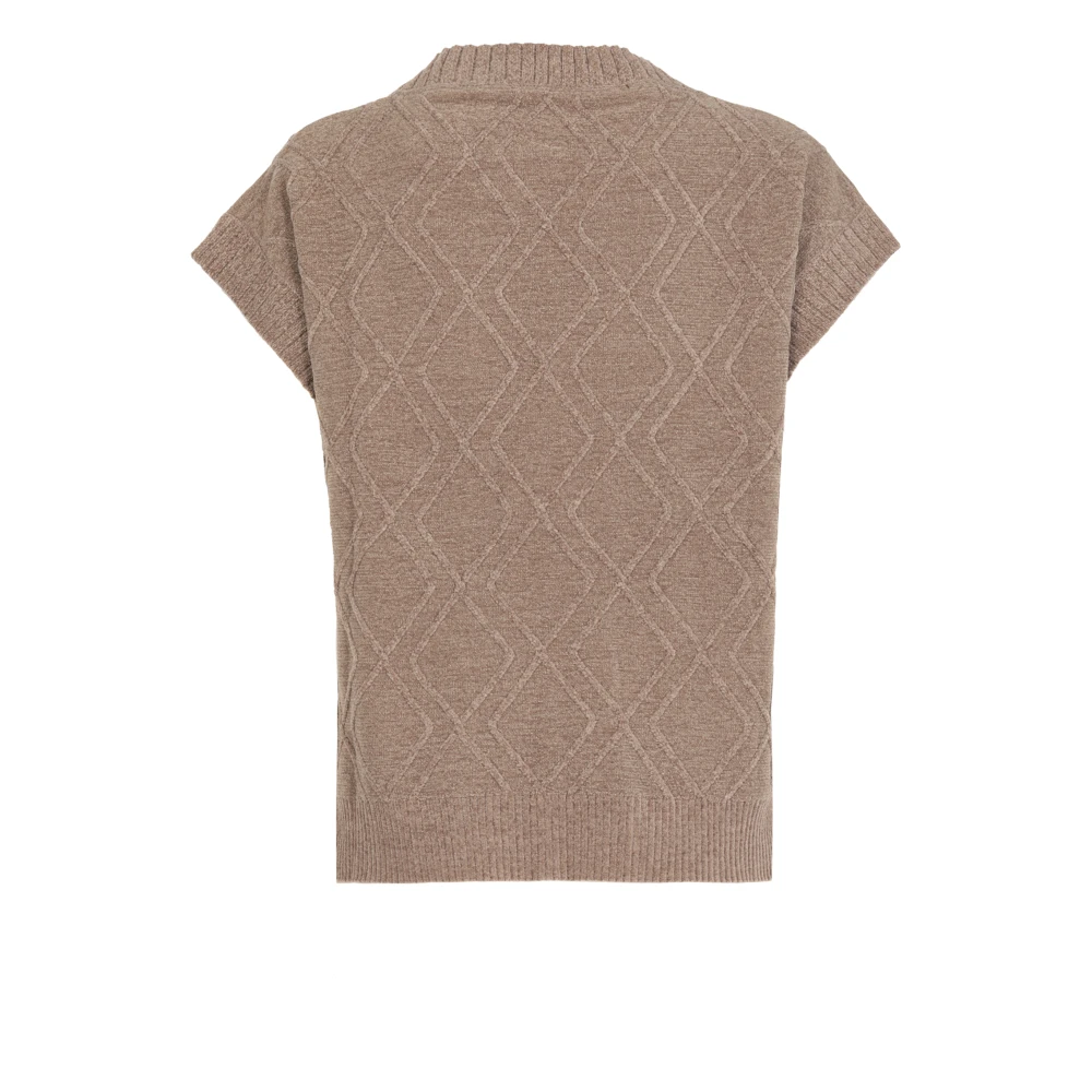 RRD Geometrisch Patroon Fluweel Trui Grijs Gray Dames