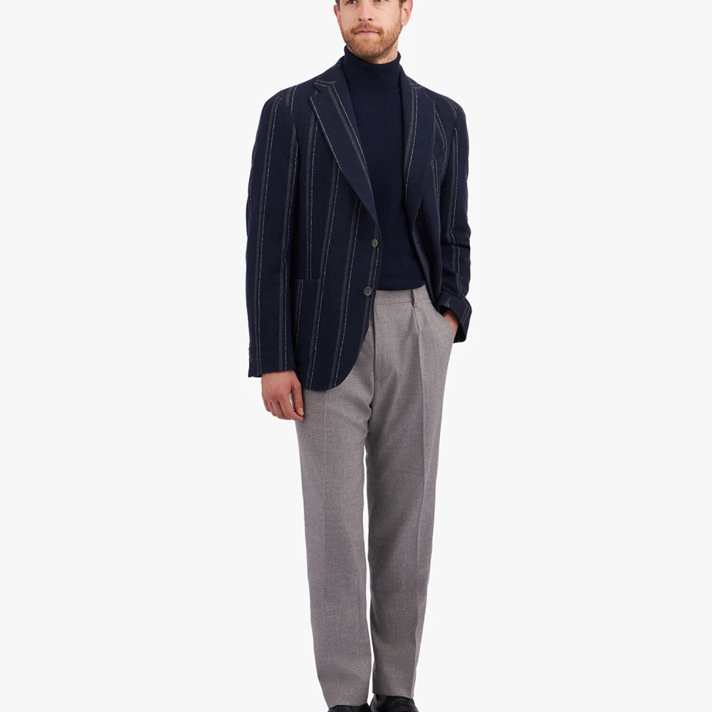 Brooks Brothers Lichtgrijze Stretch Wol Maagdelijke Wol Blend Broek Gray Heren