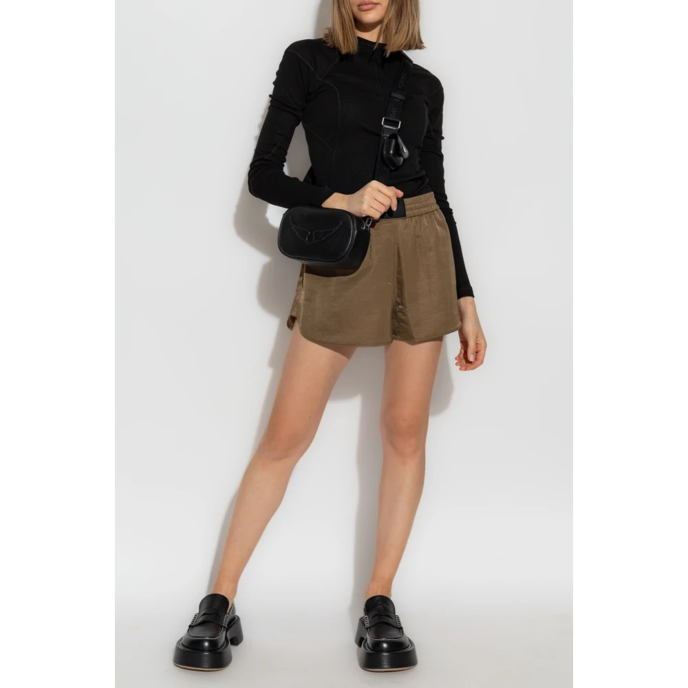 Helmut Lang Shorts met logopatch Brown Dames