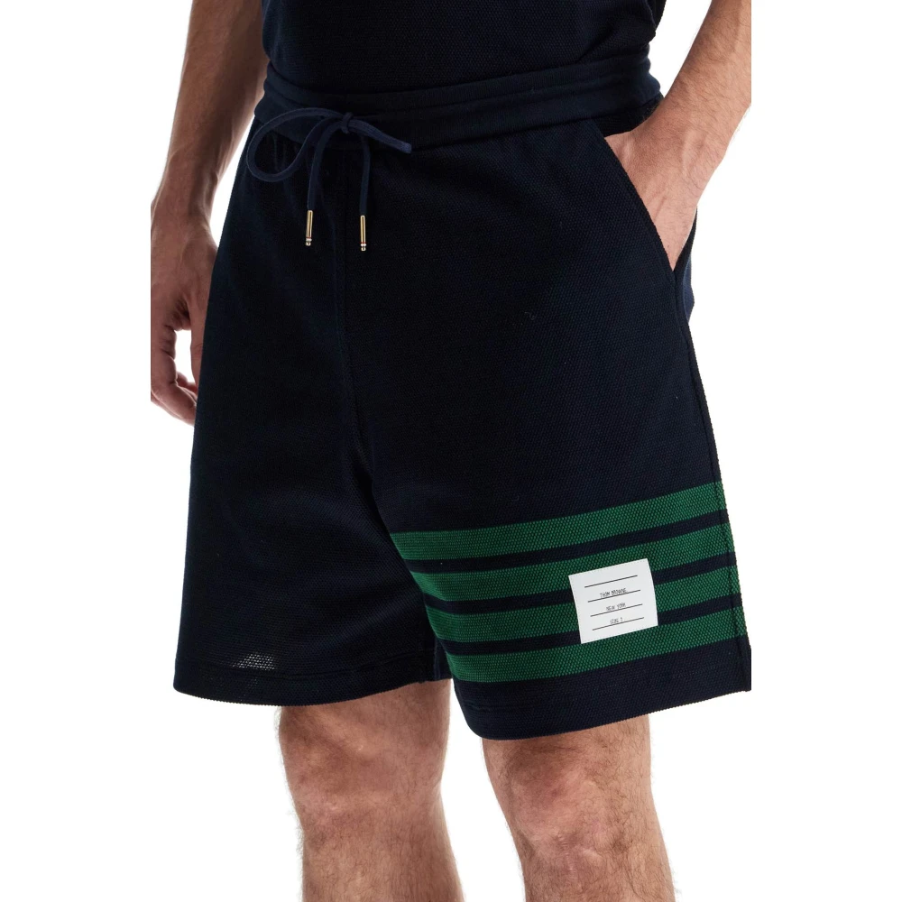 Thom Browne 4-Bar Katoenen Bermuda Shorts Blue Heren