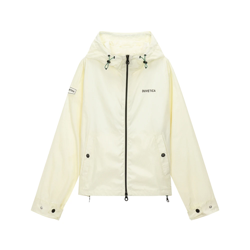 Duvetica Korte Hooded Ivoor Jas UV-bescherming Beige Dames