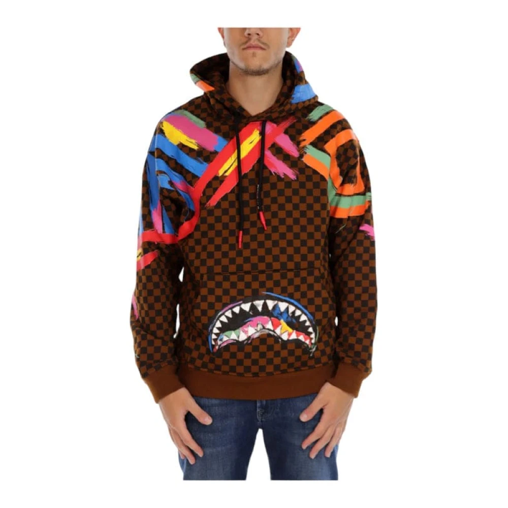 Sprayground Checkit Hoodie Bruin Katoenen Hoodie Brown Heren