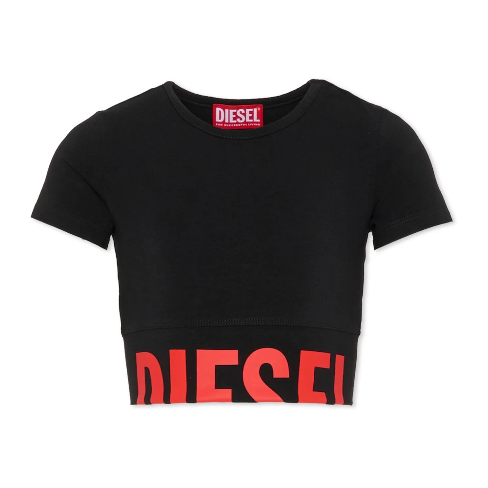 Diesel Unisex Black Crop T-Shirt
