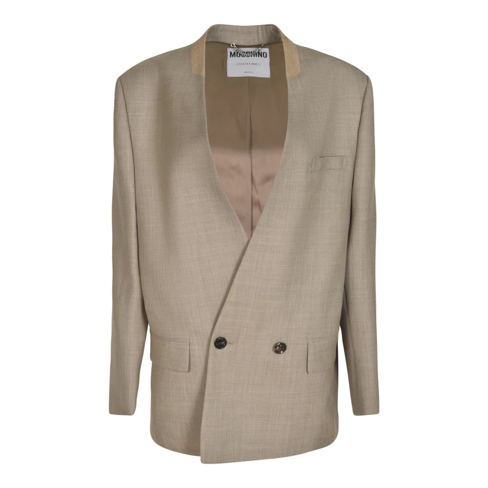 Moschino Stijlvolle Jassen voor Modeliefhebbers Beige Dames