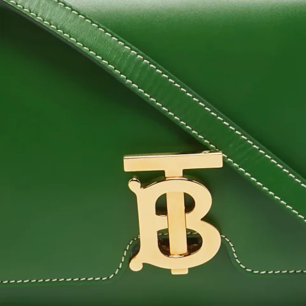 Burberry Vintage Pre-owned Leather shoulder-bags Green Dames