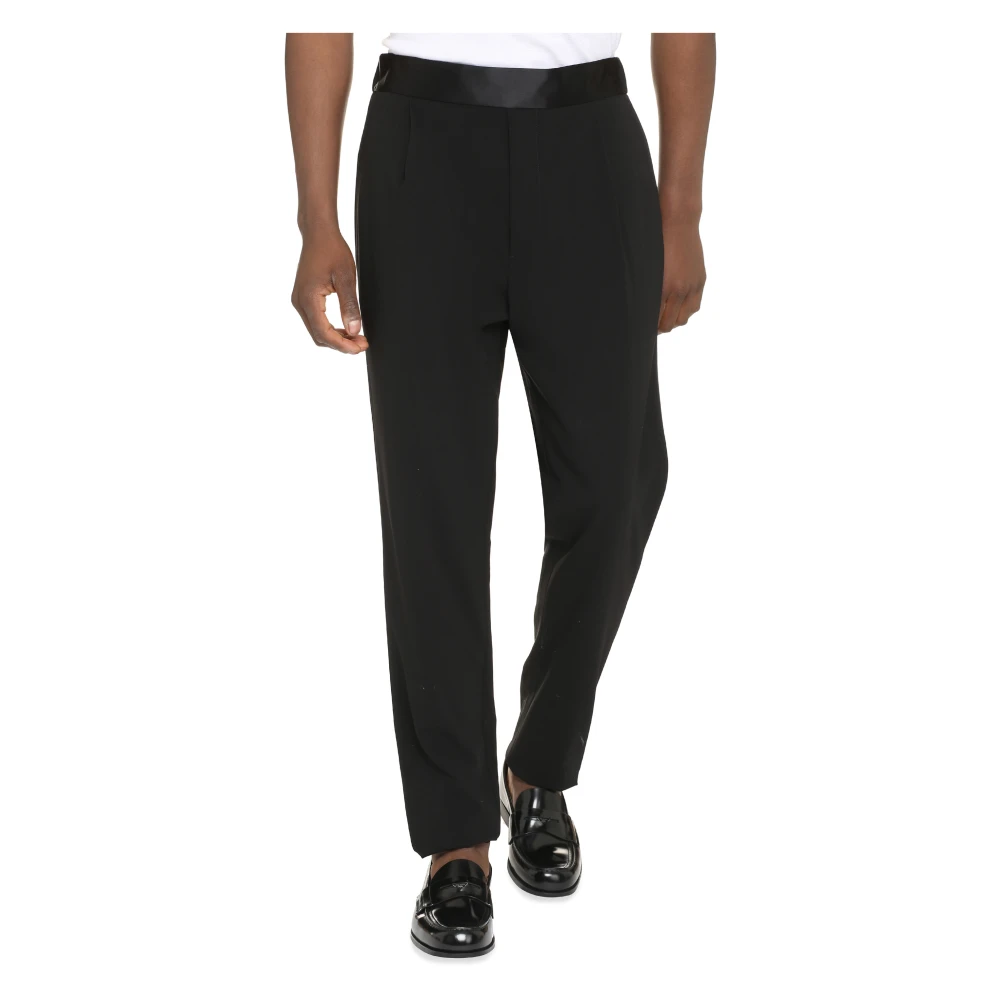 Giorgio Armani Getailleerde wollen broek Black Heren