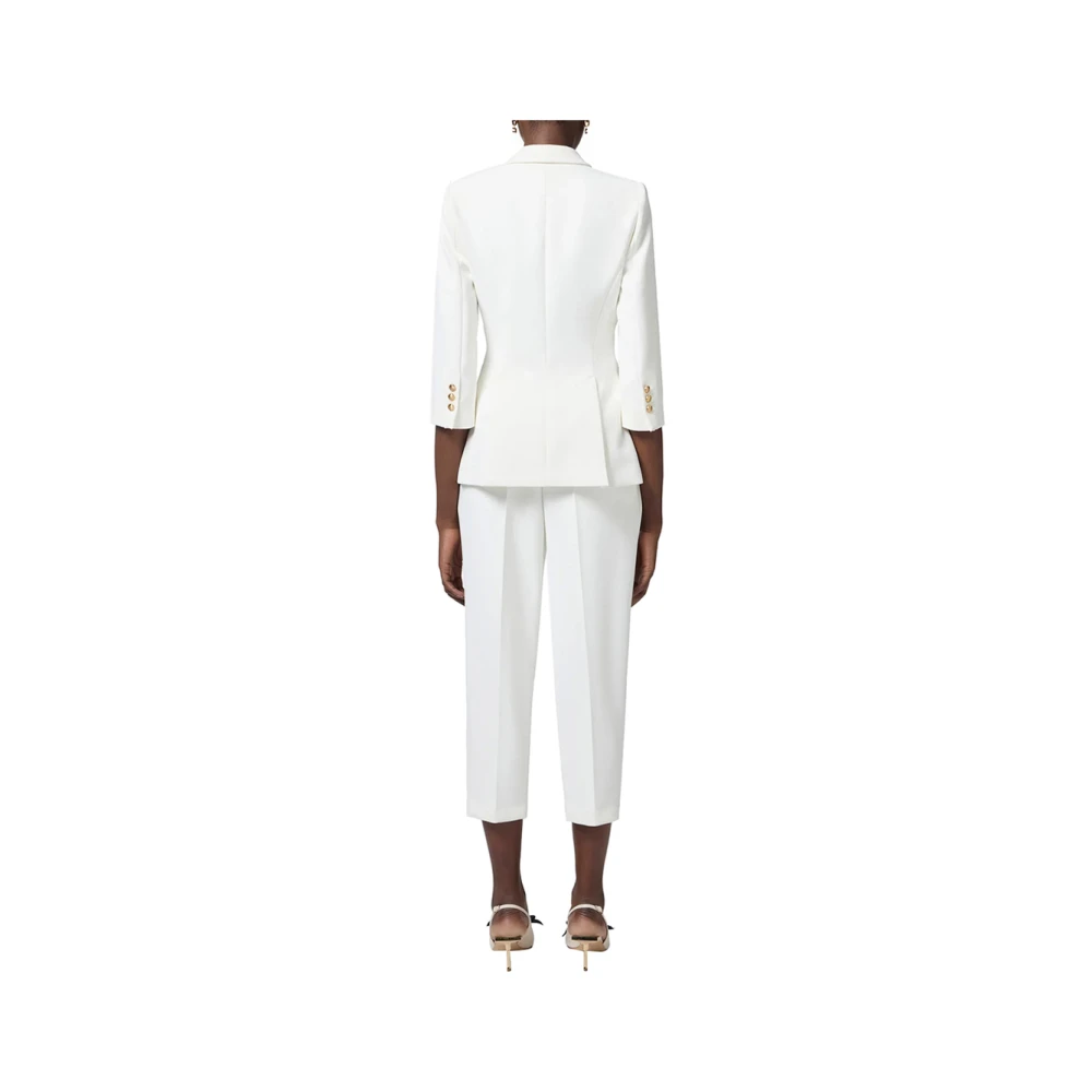 Elisabetta Franchi Ivoor Jassen met Gouden Knopen Beige Dames