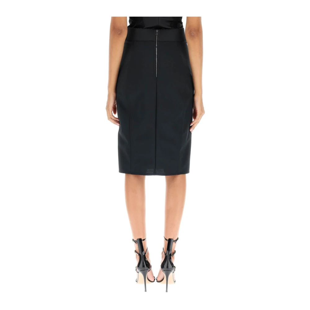 Dolce & Gabbana Corset-geïnspireerde satijnen midi-rok Black Dames