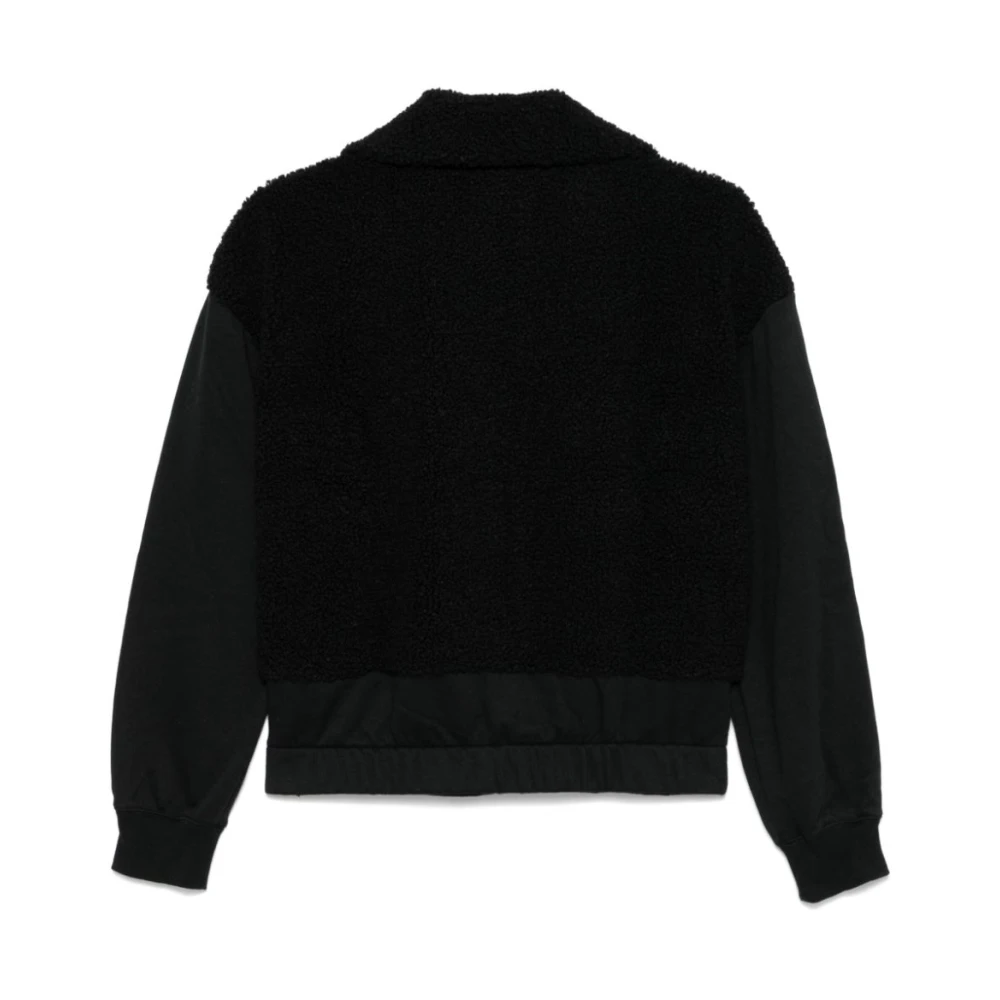 Emporio Armani Zwarte Zip Sweater met Zakken Black Dames