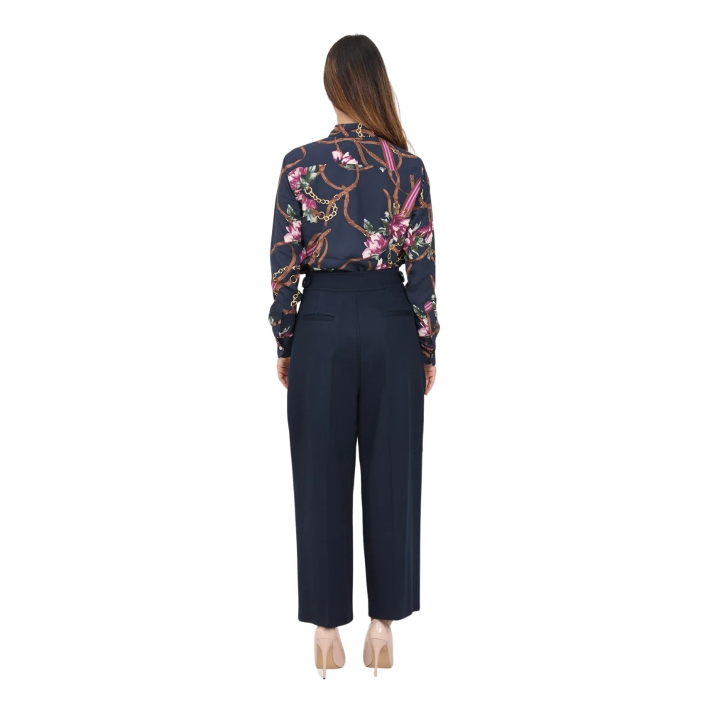 Ralph Lauren Elegante Blauwe Cropped Broek Blue Dames
