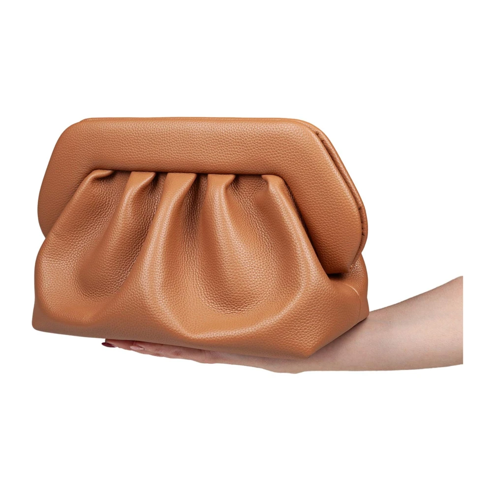 THEMOIRè Vegan Stoffen Clutch met Verstelbare Band Brown Dames