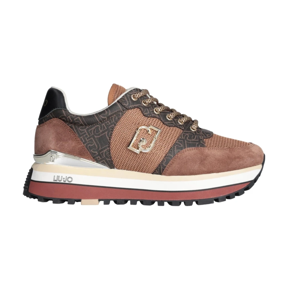Liu Jo Bruine Leren Sneakers Must-Have Ai23 Dames Schoenen
