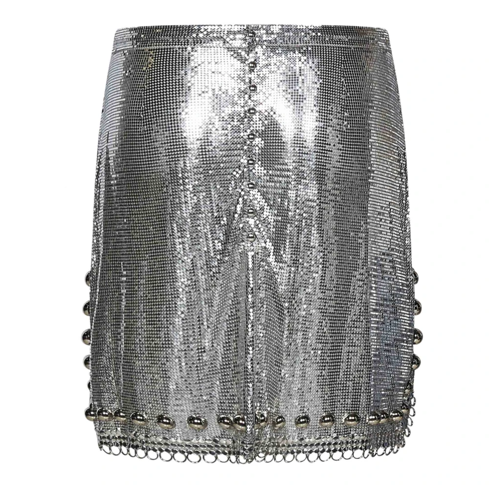 Paco Rabanne Zilveren High-Waisted Mini Rok Gray Dames