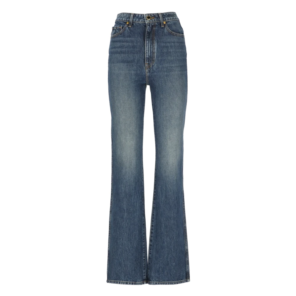 Khaite Blauwe Katoenen Jeans met Riemlussen Blue Dames