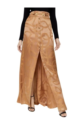 Chain Logo Jacquard Maxi Skirt