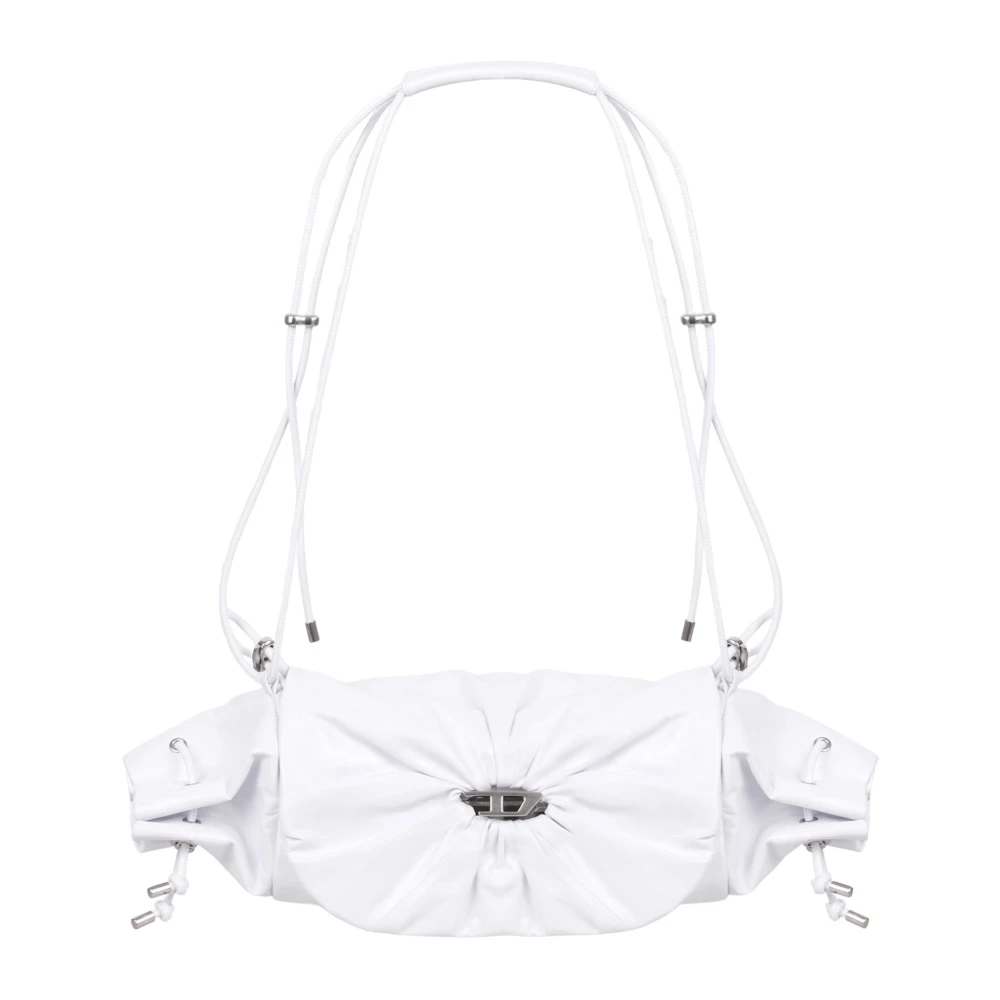 Diesel Gerimpelde Scrunch-D Schoudertas White Dames