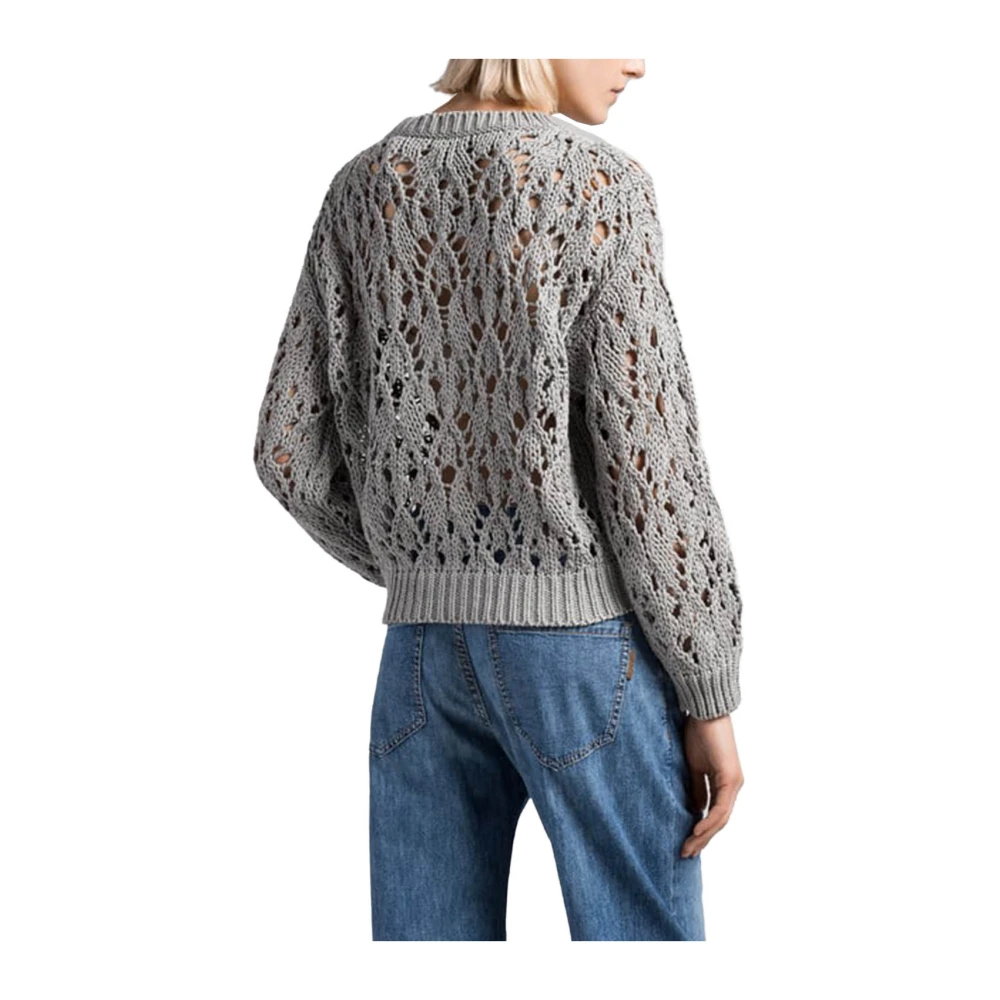 BRUNELLO CUCINELLI Gebreide Pullover Sweater Gray Dames
