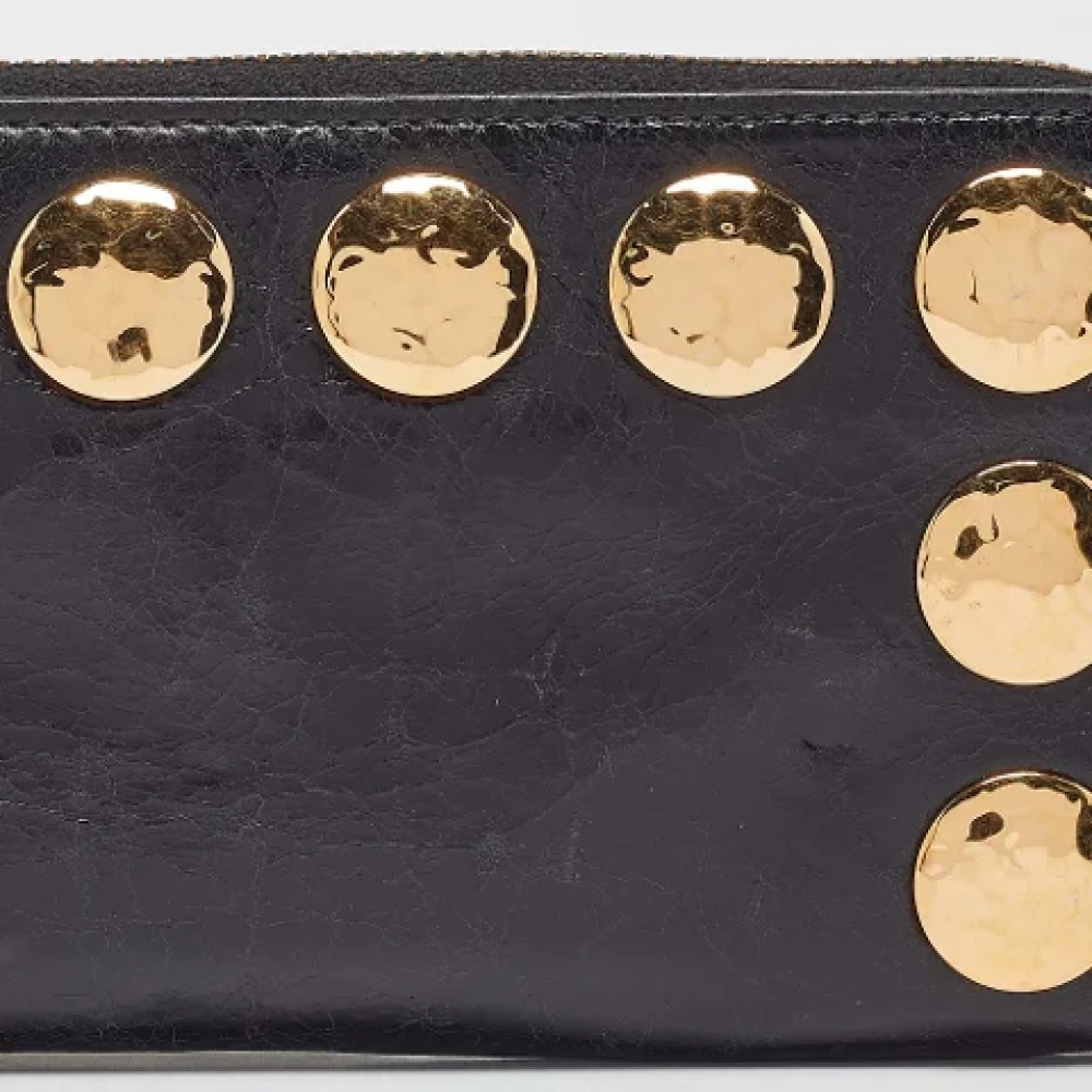 Miu Pre-owned Leather wallets Black Dames