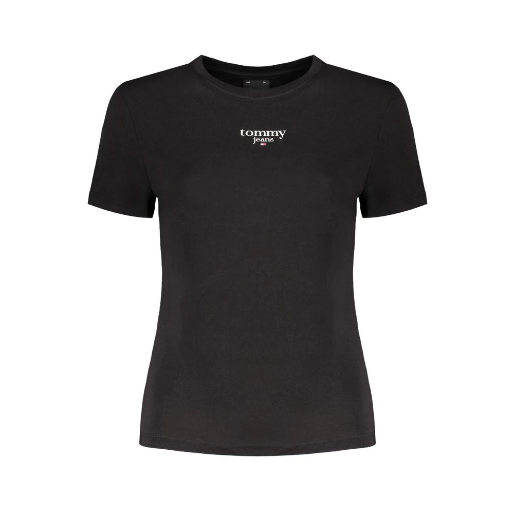 Tommy Hilfiger Zwarte Katoenen Tops & T-Shirt Black Dames