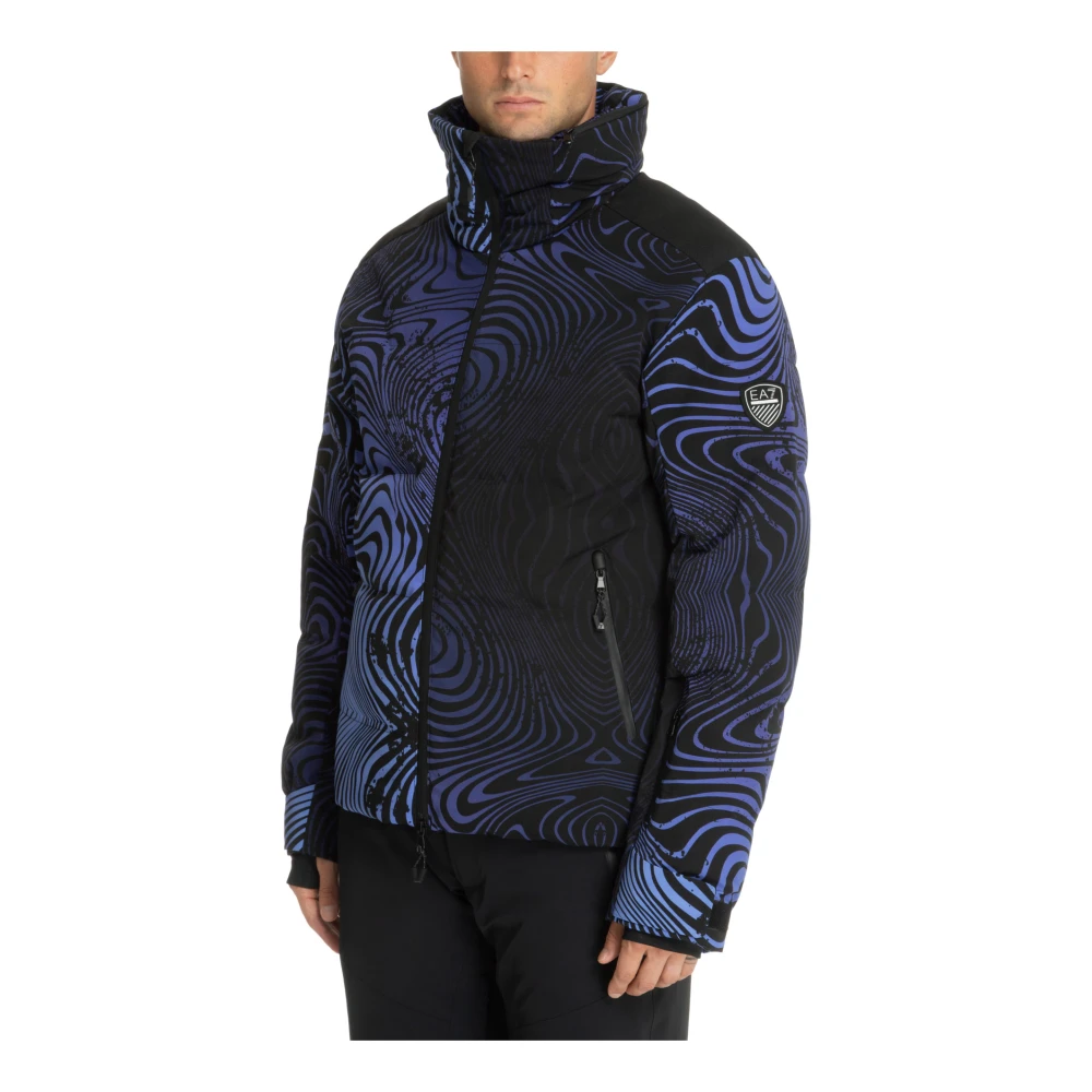Emporio Armani EA7 Abstract Multikleur Ski Jas Blue Heren