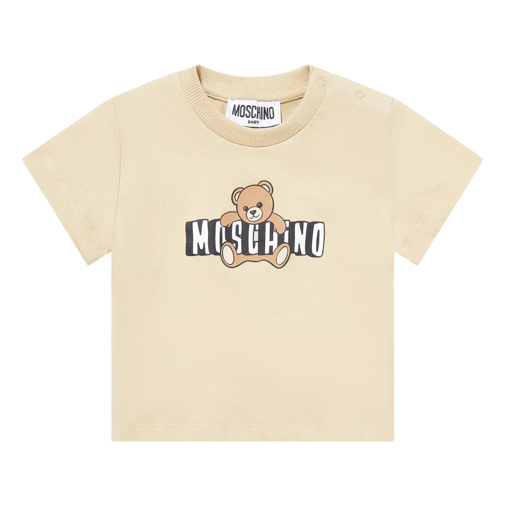 Moschino Unisex Beige Teddy Bear Logo T-Shirt