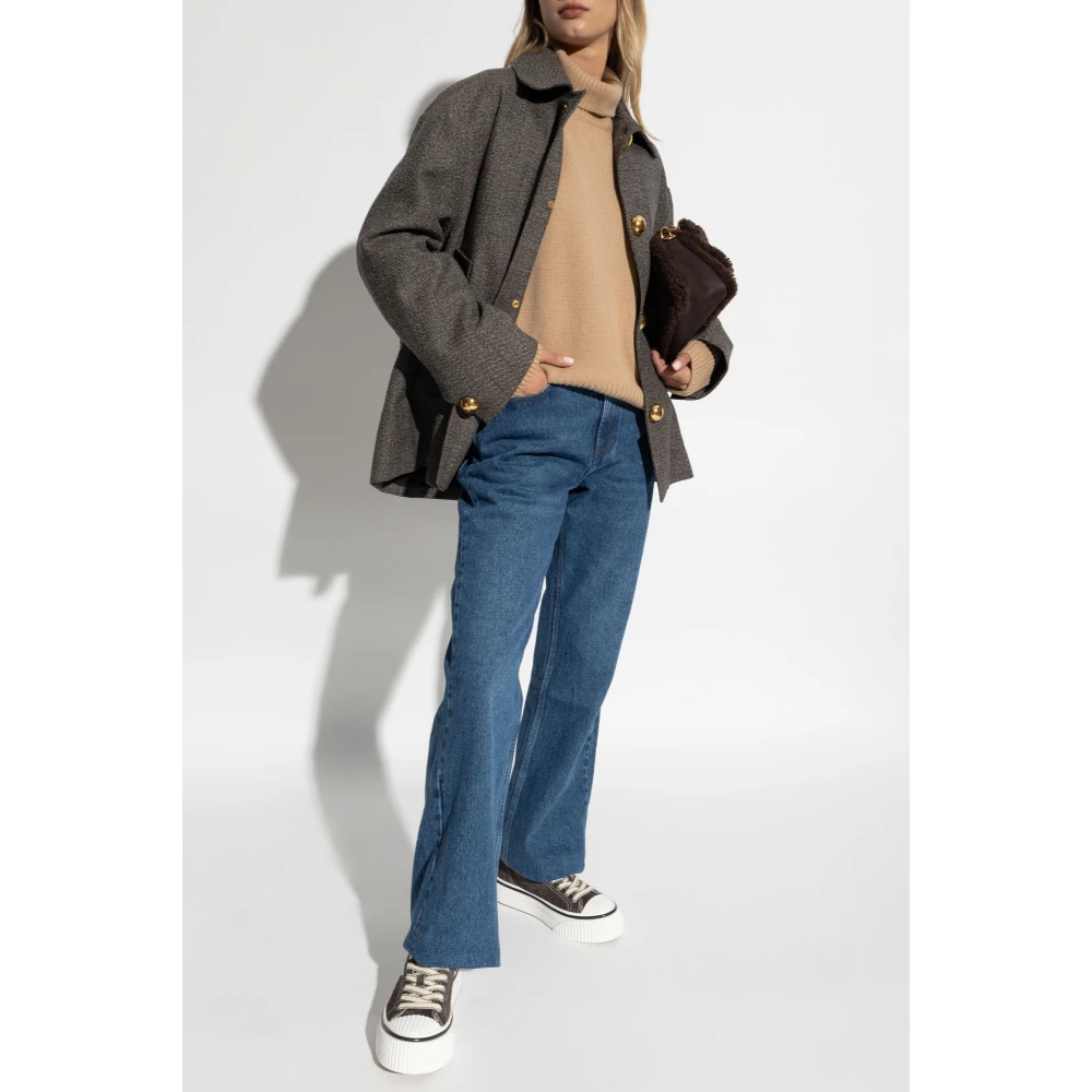Ami Paris Grijze jas met zakken Gray Dames