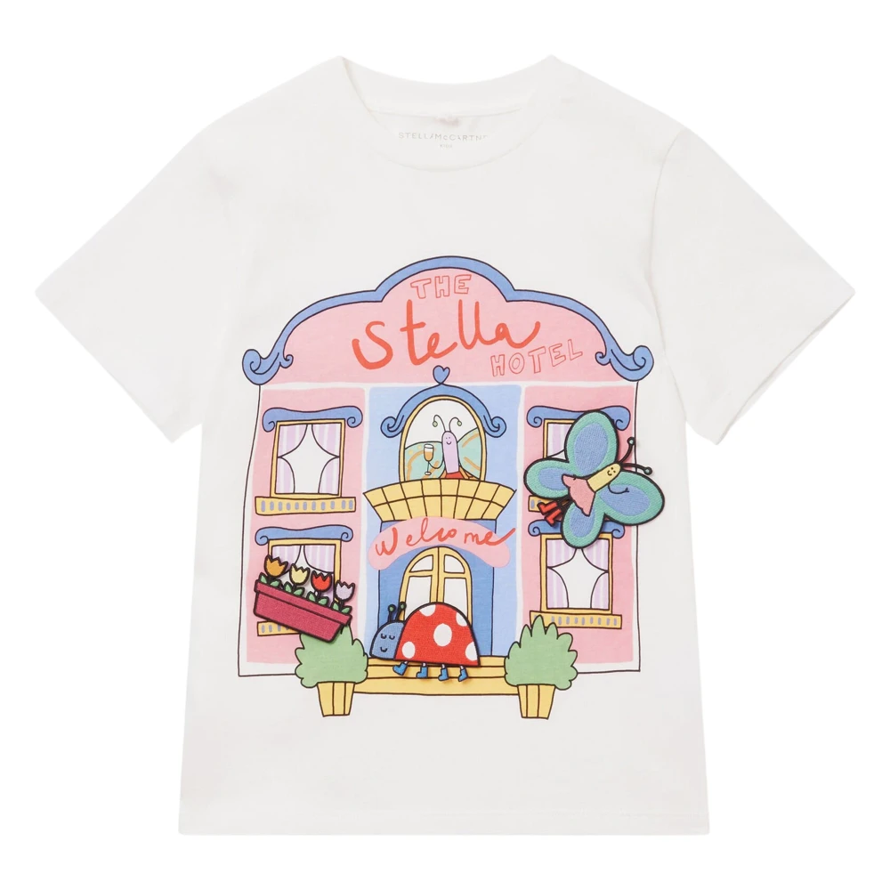 Stella Mccartney Girls Beige Kids Short Sleeve T-Shirts, 5 Y, Bug Hotel T-Shirt